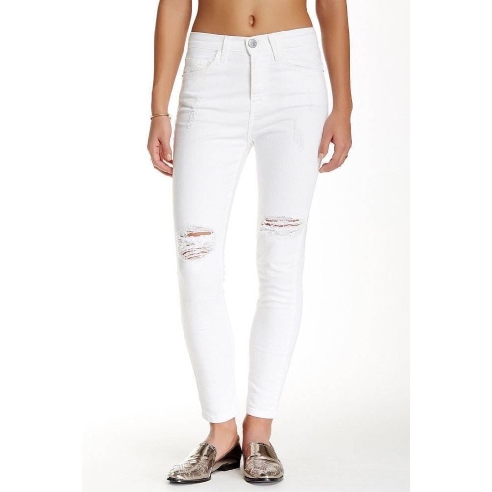 NWT Current Elliot The Super High Waist Stiletto White Jeans Sz 24